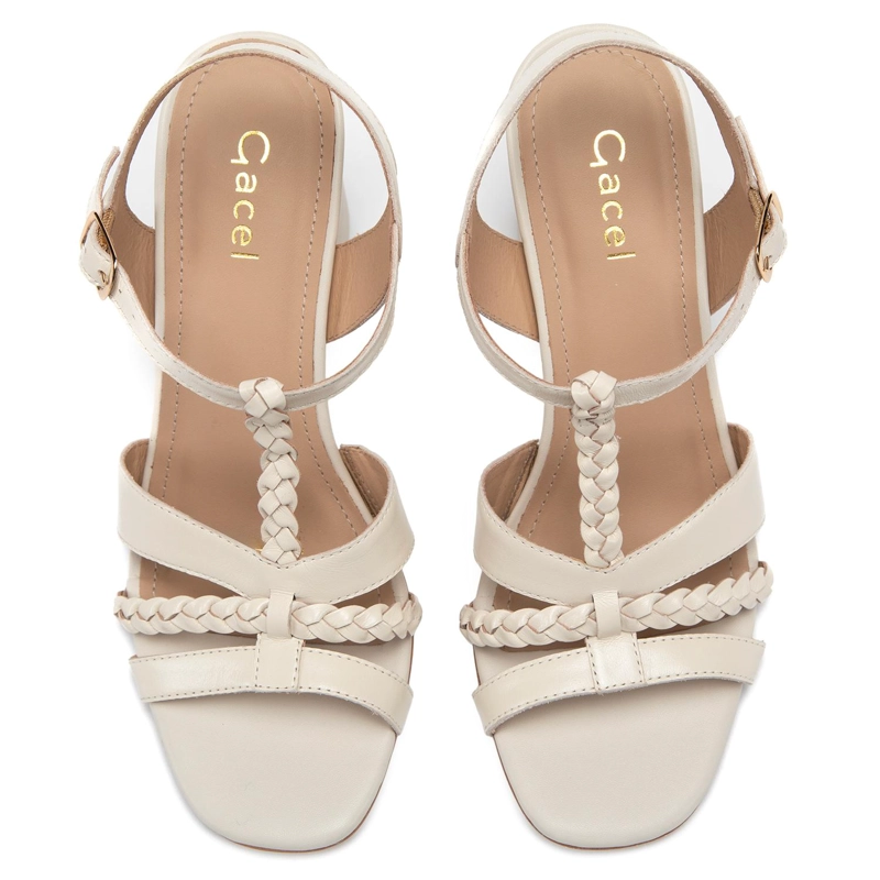 SANDALIA DE CUERO MUJER GACEL OFF WHITE JUDITH - 4
