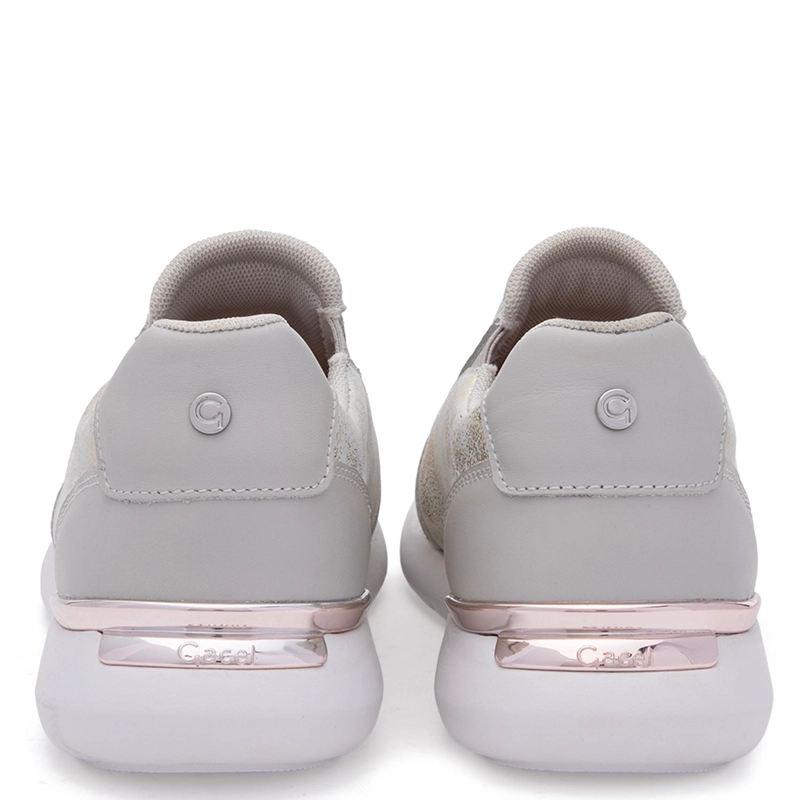 ZAPATILLA DE CUERO MUJER GACEL DORADO STEFFY - 5