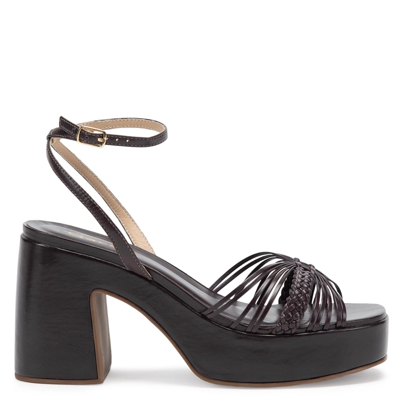 SANDALIA DE CUERO MUJER GACEL CHOCOLATE FLOPI - 1
