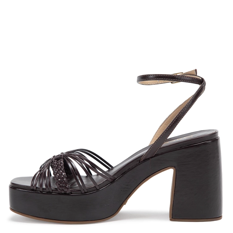 SANDALIA DE CUERO MUJER GACEL CHOCOLATE FLOPI - 3
