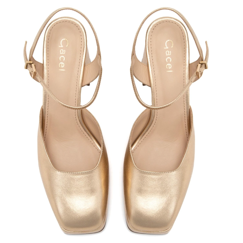 ZAPATO DE CUERO MUJER GACEL DORADO MABI - 4