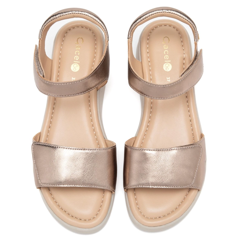 SANDALIA DE CUERO MUJER GACEL DORADO DOROTHY - 4