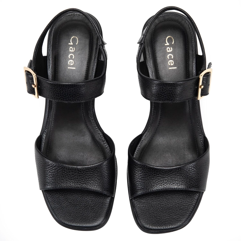 SANDALIA DE CUERO MUJER GACEL NEGRO TORI - 4