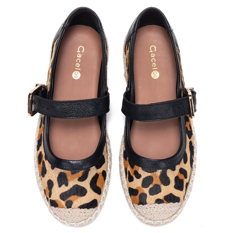 ALPARGATA DE CUERO MUJER GACEL LEOPARDO MIRTA - 4