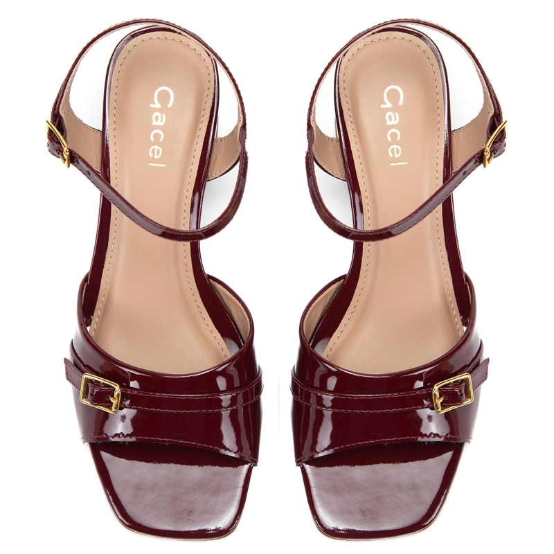 SANDALIA DE CUERO MUJER GACEL BURDEO GINGER - 4