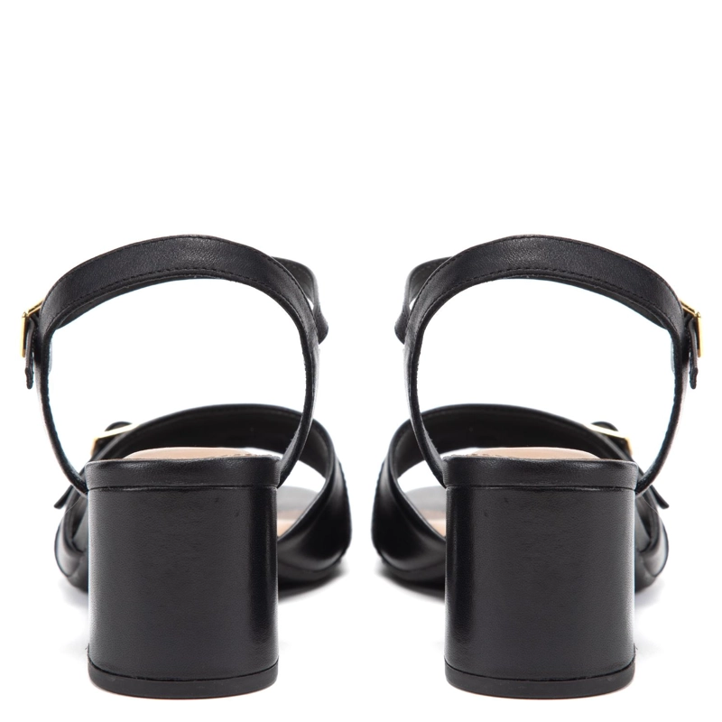 SANDALIA DE CUERO MUJER GACEL NEGRO GINGER - 5