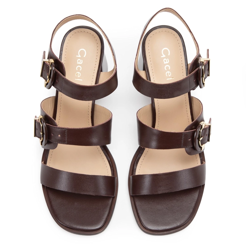 SANDALIA DE CUERO MUJER GACEL CHOCOLATE PITU - 4
