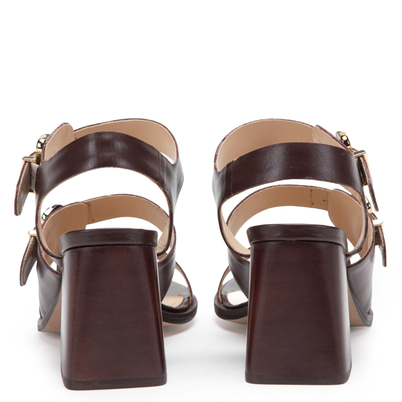 SANDALIA DE CUERO MUJER GACEL CHOCOLATE PITU - 5