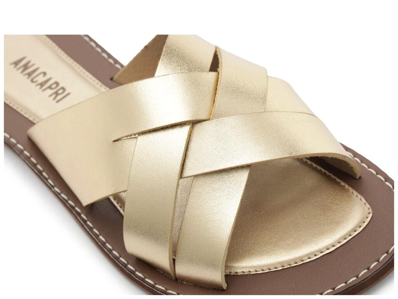 SANDALIA DE CUERO MUJER ANACAPRI MILLIE DORADO - 5