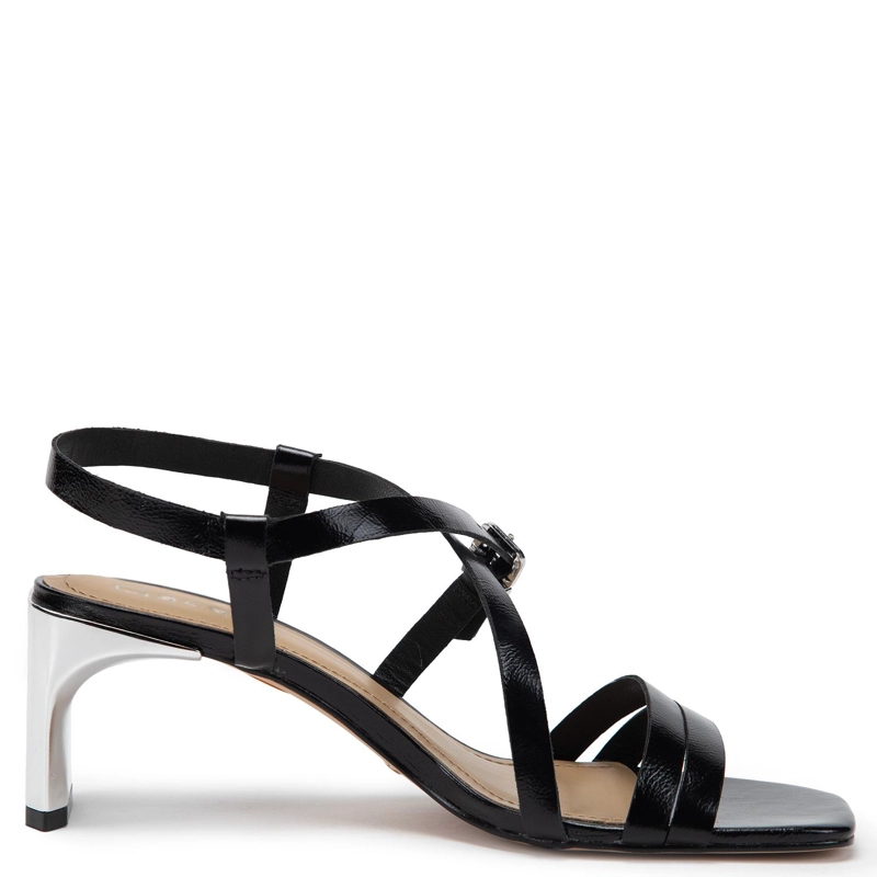 SANDALIA DE CUERO MUJER GACEL NEGRO PHILIPA - 1