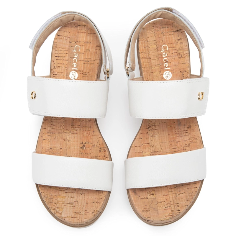 SANDALIA DE CUERO MUJER GACEL BLANCO MERYL - 4