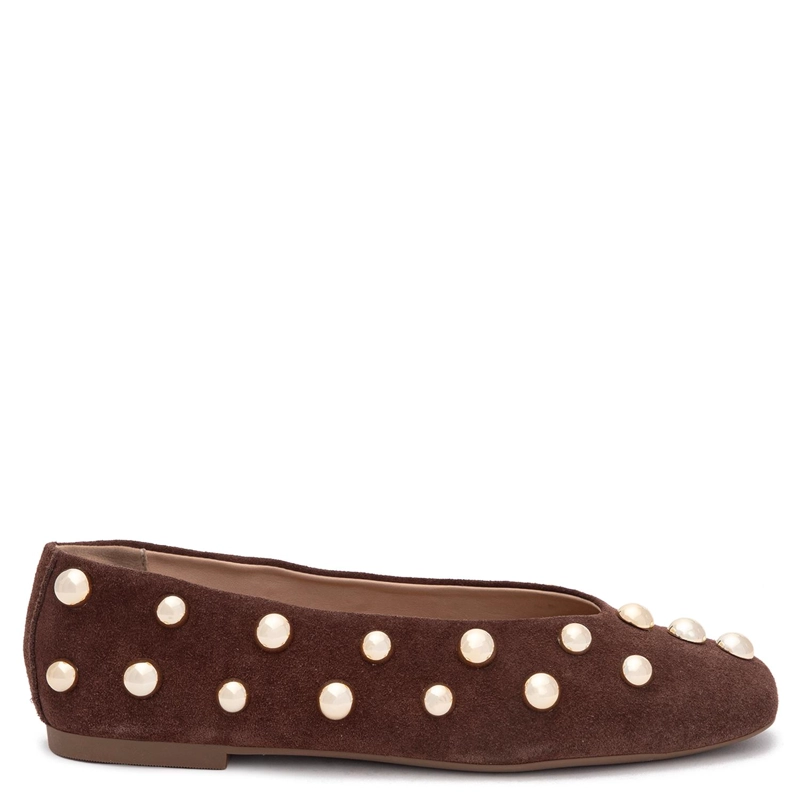 BALLERINA DE CUERO MUJER GACEL CHOCOLATE ABI - 1