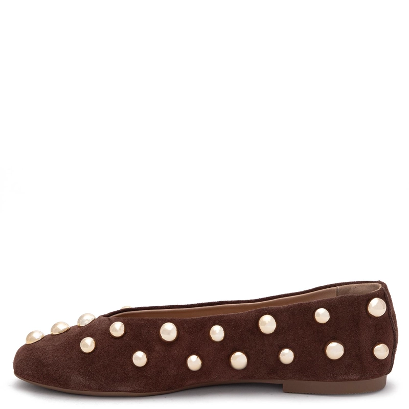 BALLERINA DE CUERO MUJER GACEL CHOCOLATE ABI - 3
