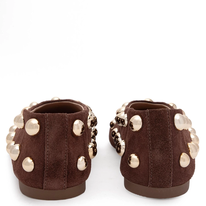 BALLERINA DE CUERO MUJER GACEL CHOCOLATE ABI - 5