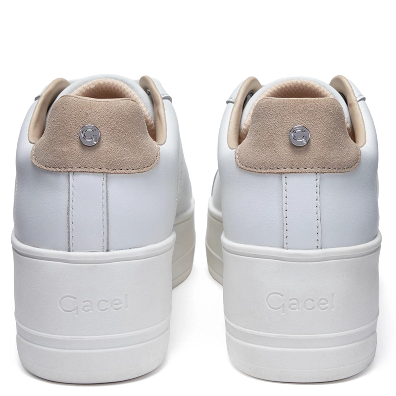 ZAPATILLA DE CUERO MUJER GACEL BLANCO ROSI - 5
