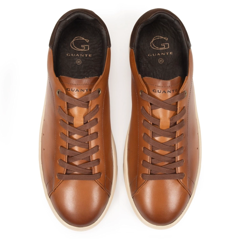 ZAPATILLA DE CUERO HOMBRE GUANTE CAMEL SOHO - 3