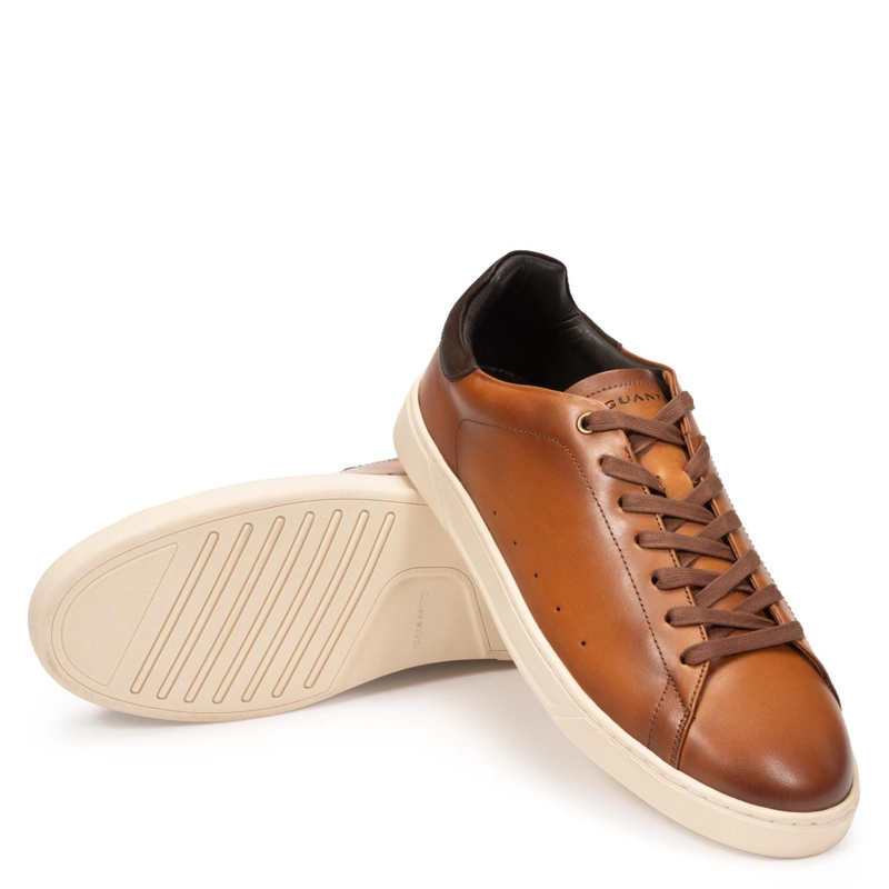 ZAPATILLA DE CUERO HOMBRE GUANTE CAMEL SOHO - 5
