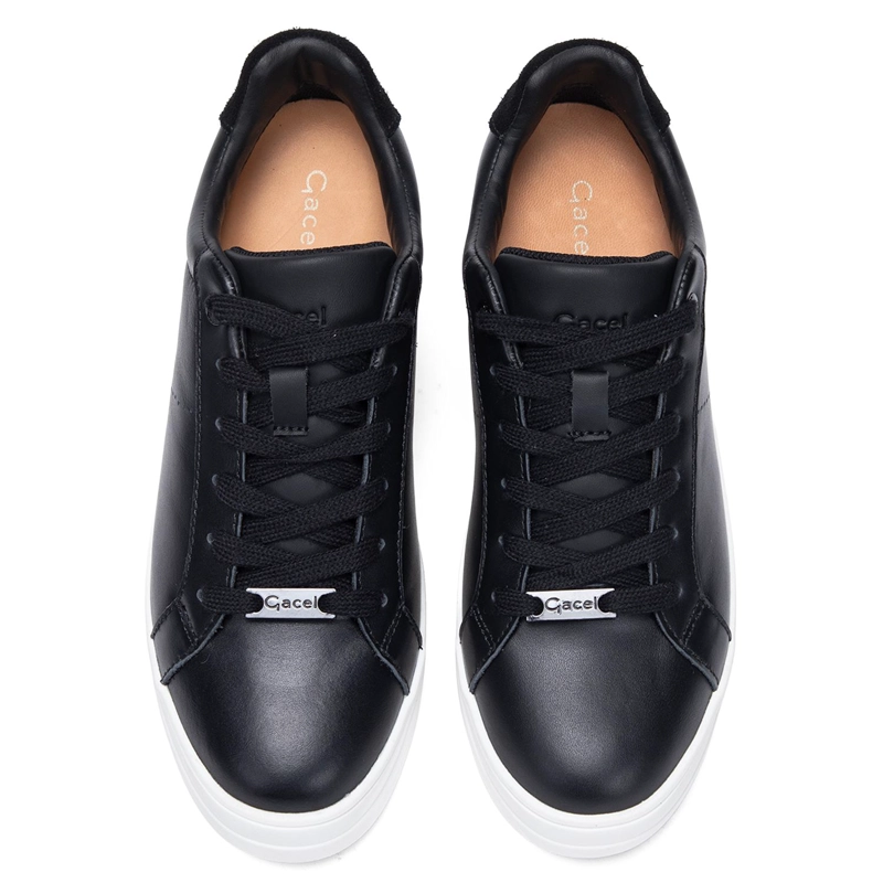 ZAPATILLA DE CUERO MUJER GACEL NEGRO ROSI - 4