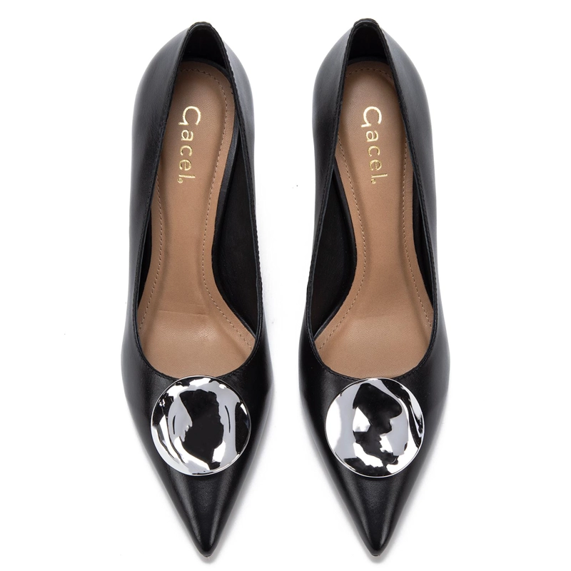 ZAPATO DE CUERO MUJER GACEL NEGRO MONICA - 4