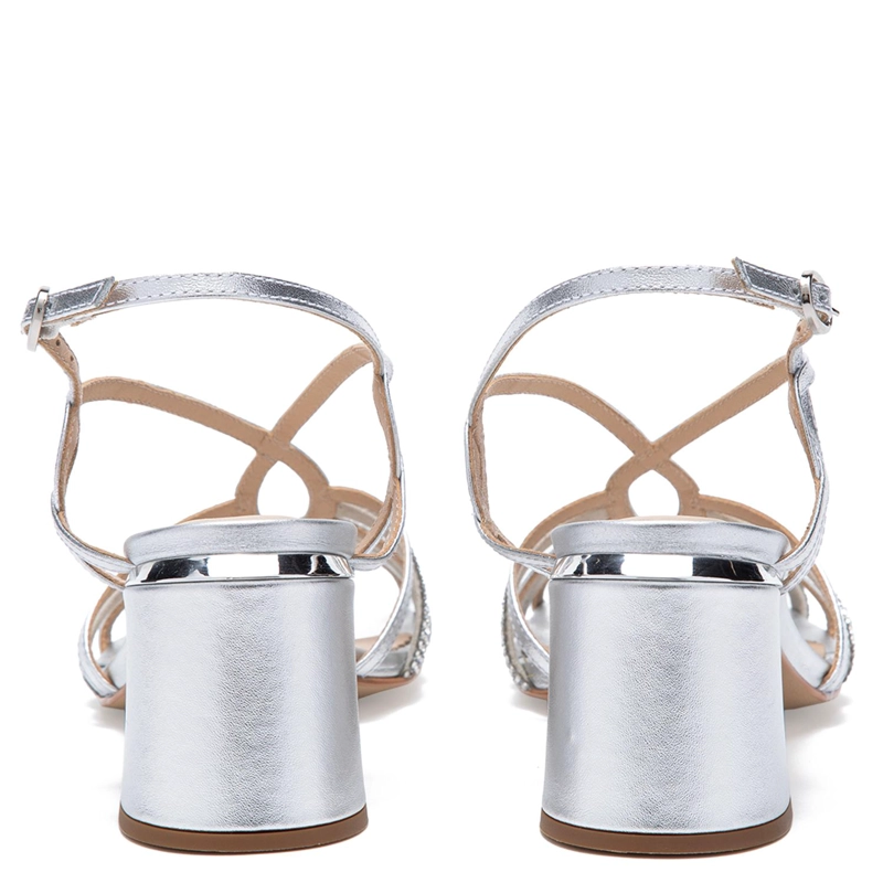 SANDALIA DE CUERO MUJER GACEL PLATEADO ISI - 5