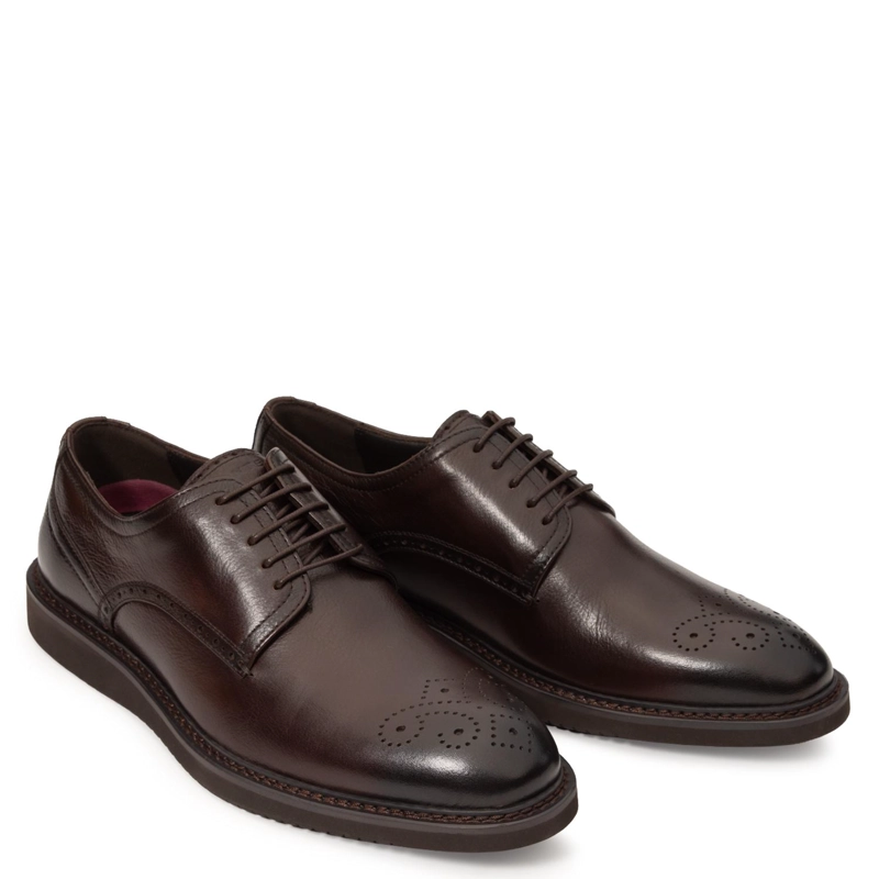 ZAPATO DE CUERO HOMBRE GUANTE CHOCOLATE VILOS - 4