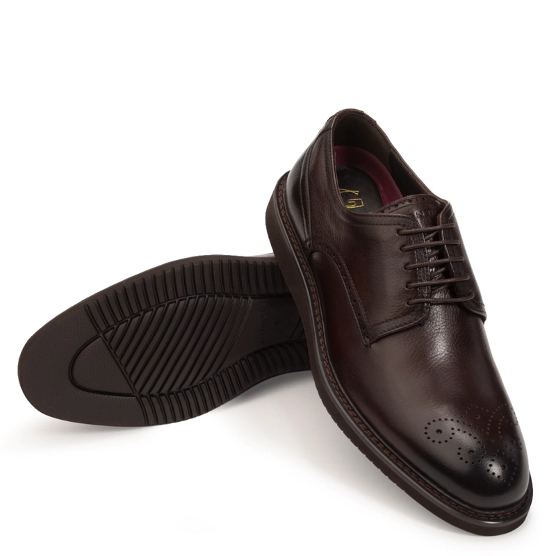 ZAPATO DE CUERO HOMBRE GUANTE CHOCOLATE VILOS - 5