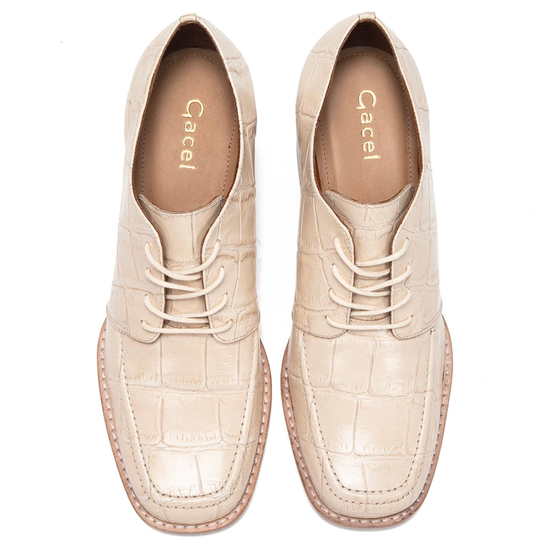 ZAPATO DE CUERO MUJER GACEL CRUDO KLAUDIA - 4