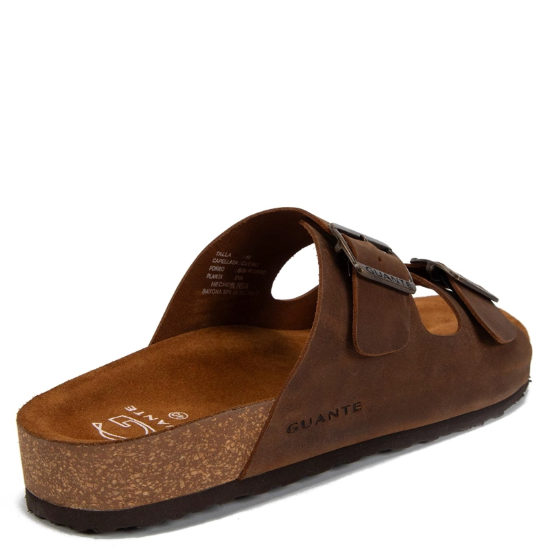 SANDALIA SEMI ABIERTA DE CUERO HOMBRE GUANTE CHOCOLATE CRETA - 5