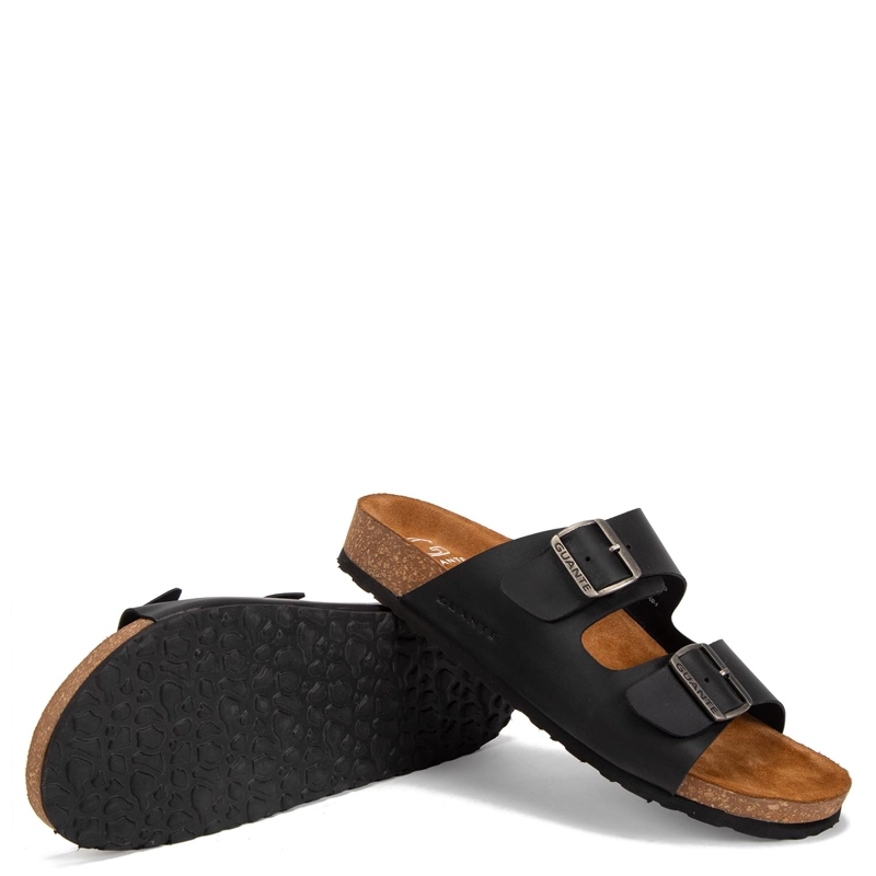 SANDALIA SEMI ABIERTA DE CUERO HOMBRE GUANTE NEGRO CRETA - 4