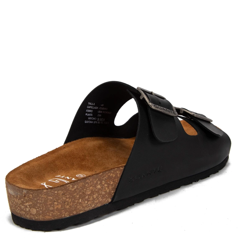 SANDALIA SEMI ABIERTA DE CUERO HOMBRE GUANTE NEGRO CRETA - 5