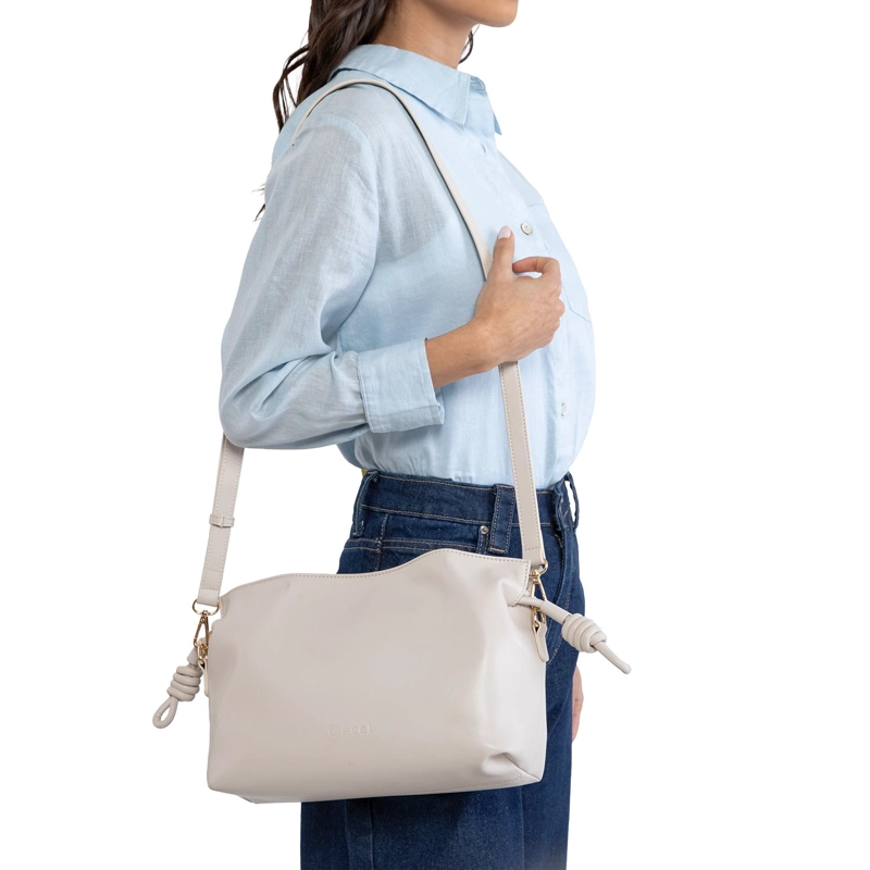 CARTERA MUJER GACEL OFF WHITE BANDOLERA GRANDE - 2