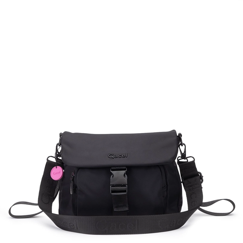 CARTERA MUJER GACEL NEGRO BANDOLERA GRANDE - 1