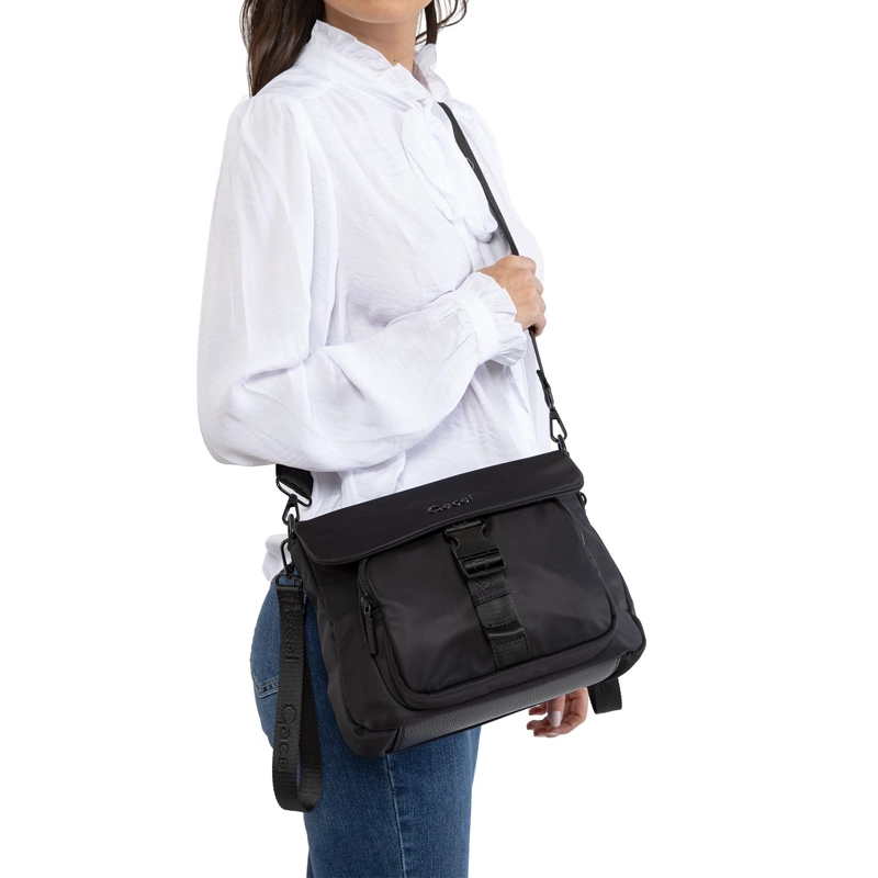 CARTERA MUJER GACEL NEGRO BANDOLERA GRANDE - 2