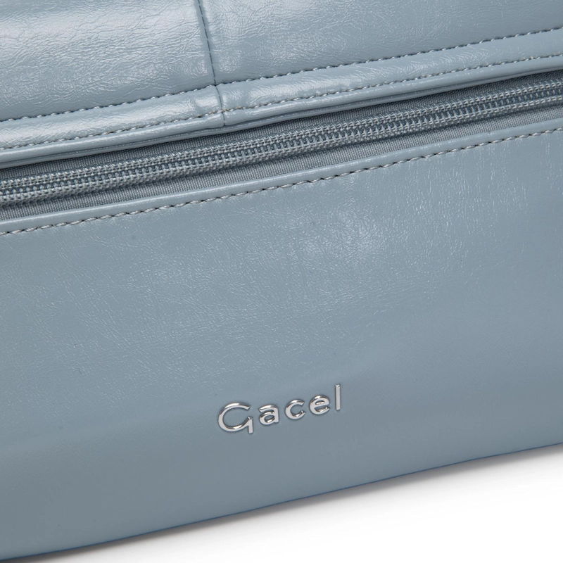 CARTERA MUJER GACEL CELESTE RETRO CON TAPA - 5