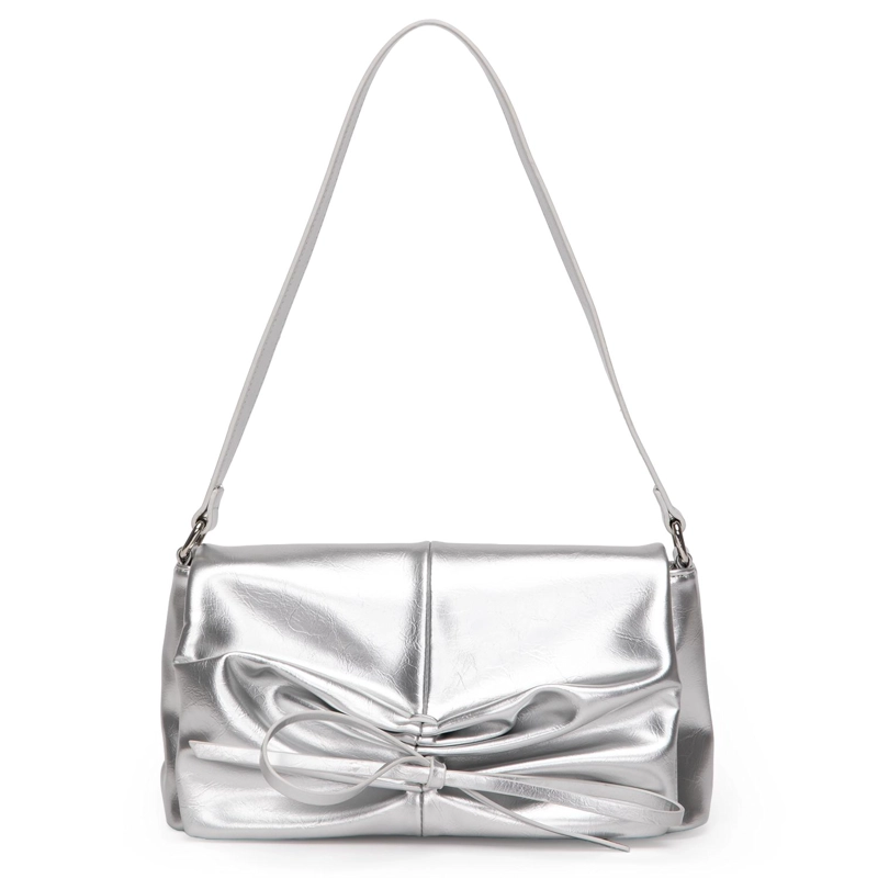 CARTERA MUJER GACEL PLATA RETRO CON TAPA - 1