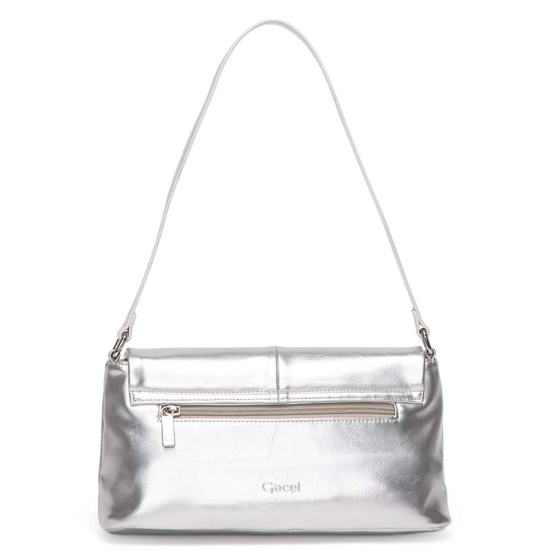 CARTERA MUJER GACEL PLATA RETRO CON TAPA - 3