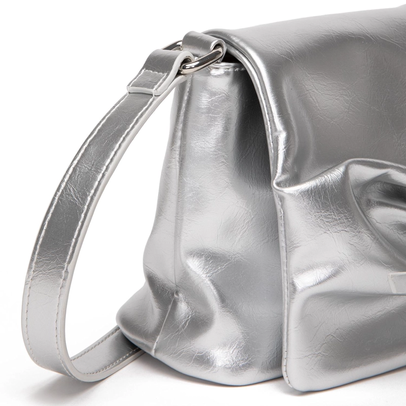 CARTERA MUJER GACEL PLATA RETRO CON TAPA - 5