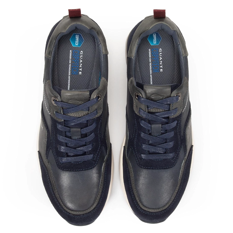 ZAPATILLA DE CUERO HOMBRE GUANTE MARINO PEKIN - 3