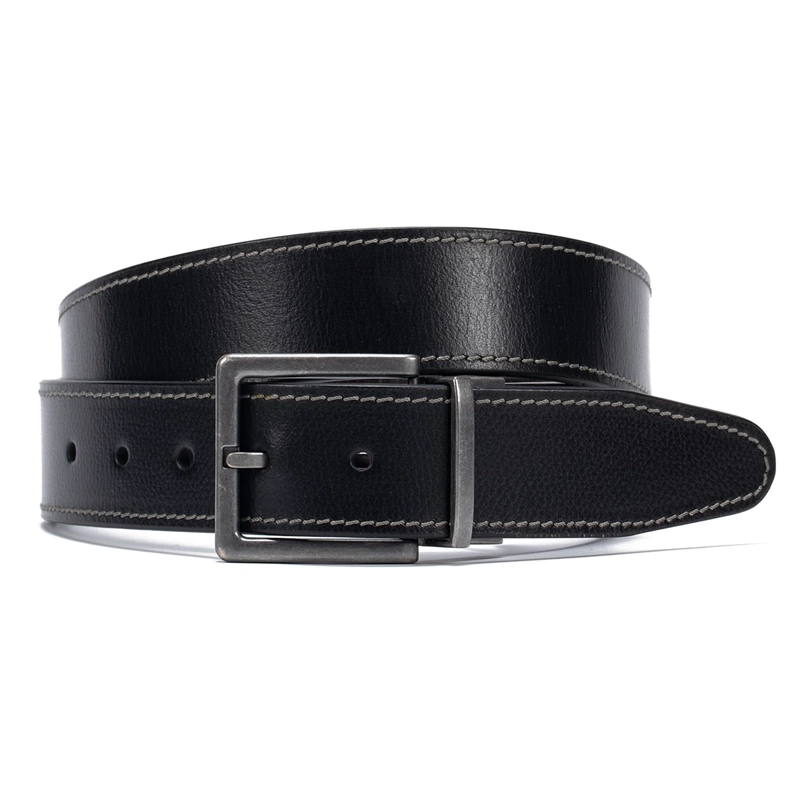 CINTURON DE CUERO HOMBRE GUANTE NEGRO REVERSIBLE INFORMAL - 1