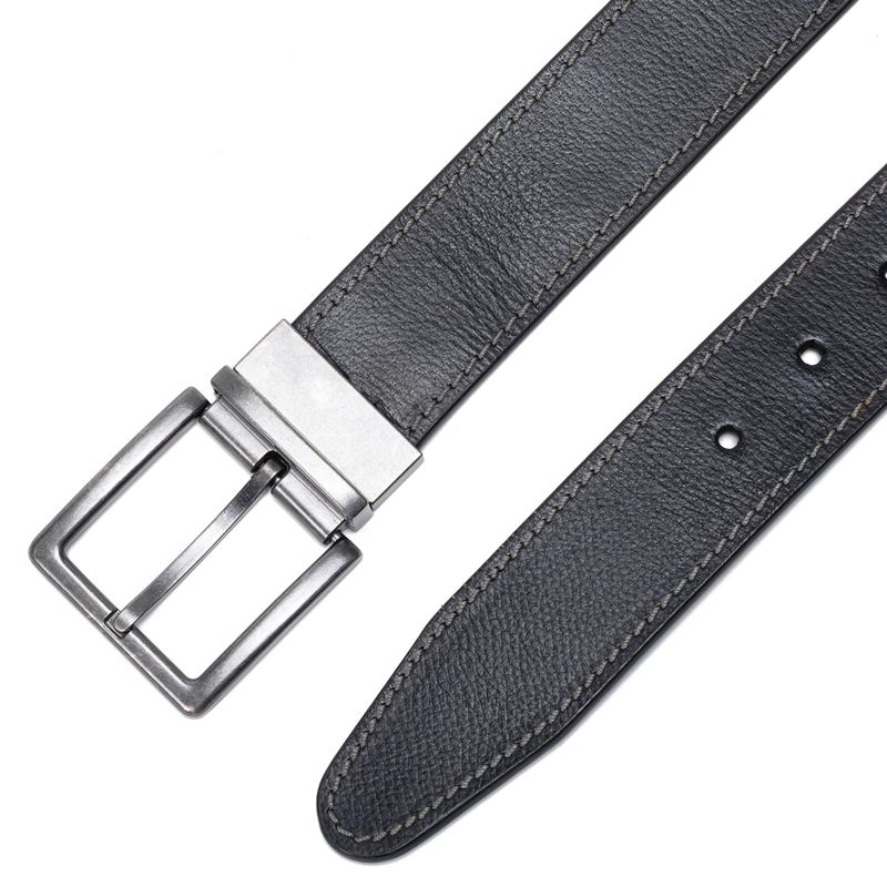 CINTURON DE CUERO HOMBRE GUANTE NEGRO REVERSIBLE INFORMAL - 3