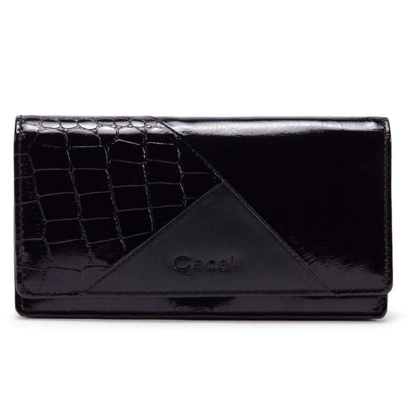 BILLETERA DE CUERO MUJER GACEL NEGRO GRANDE - 1