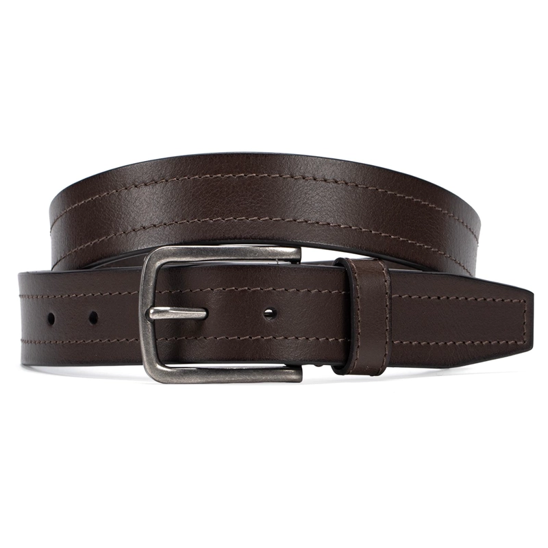 CINTURON DE CUERO HOMBRE GUANTE CHOCOLATE CASUAL - 1