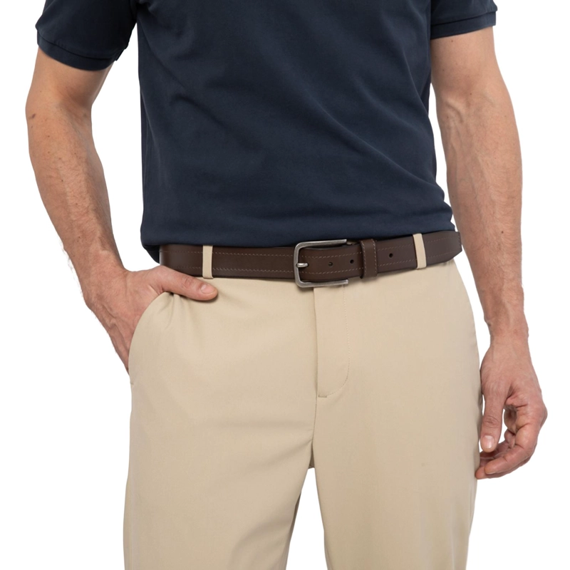 CINTURON DE CUERO HOMBRE GUANTE CHOCOLATE CASUAL - 2