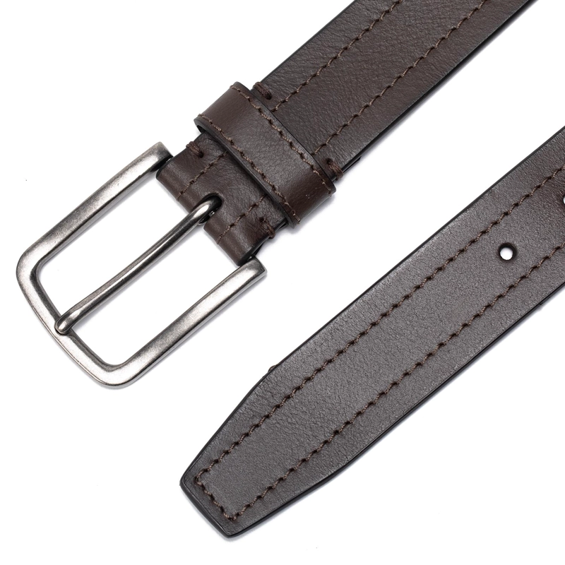 CINTURON DE CUERO HOMBRE GUANTE CHOCOLATE CASUAL - 3