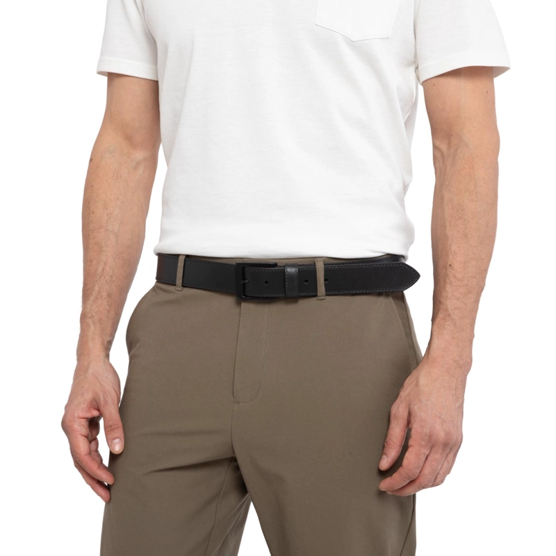 CINTURON DE CUERO HOMBRE GUANTE NEGRO CASUAL - 2