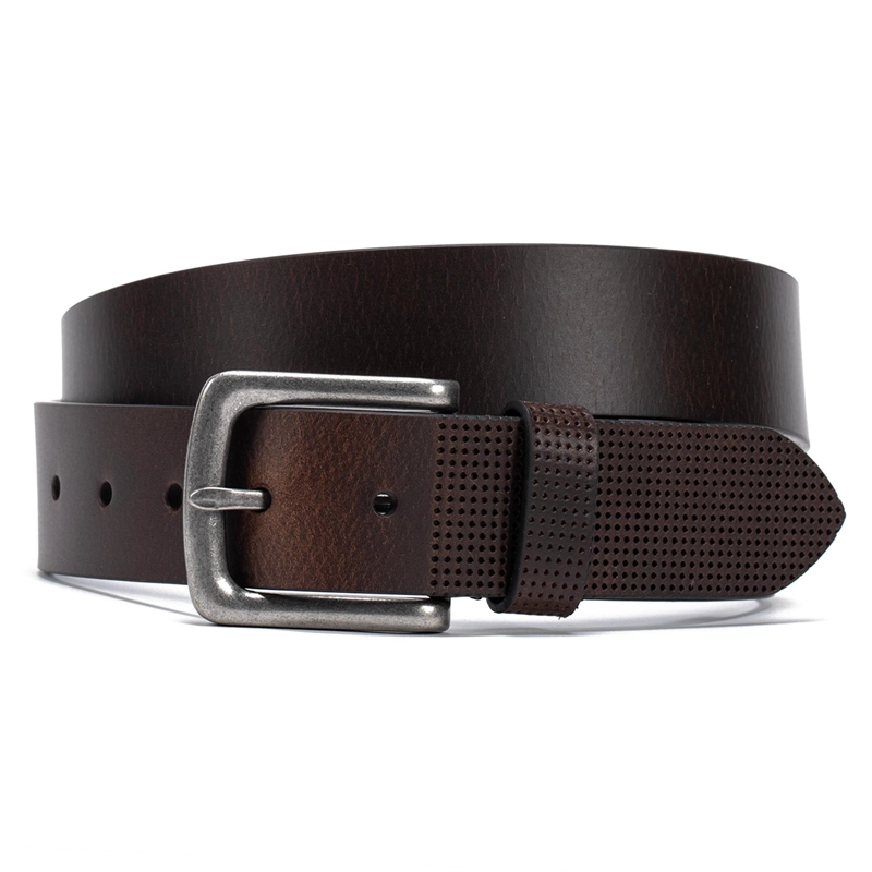 CINTURON DE CUERO HOMBRE GUANTE CHOCOLATE CASUAL - 1