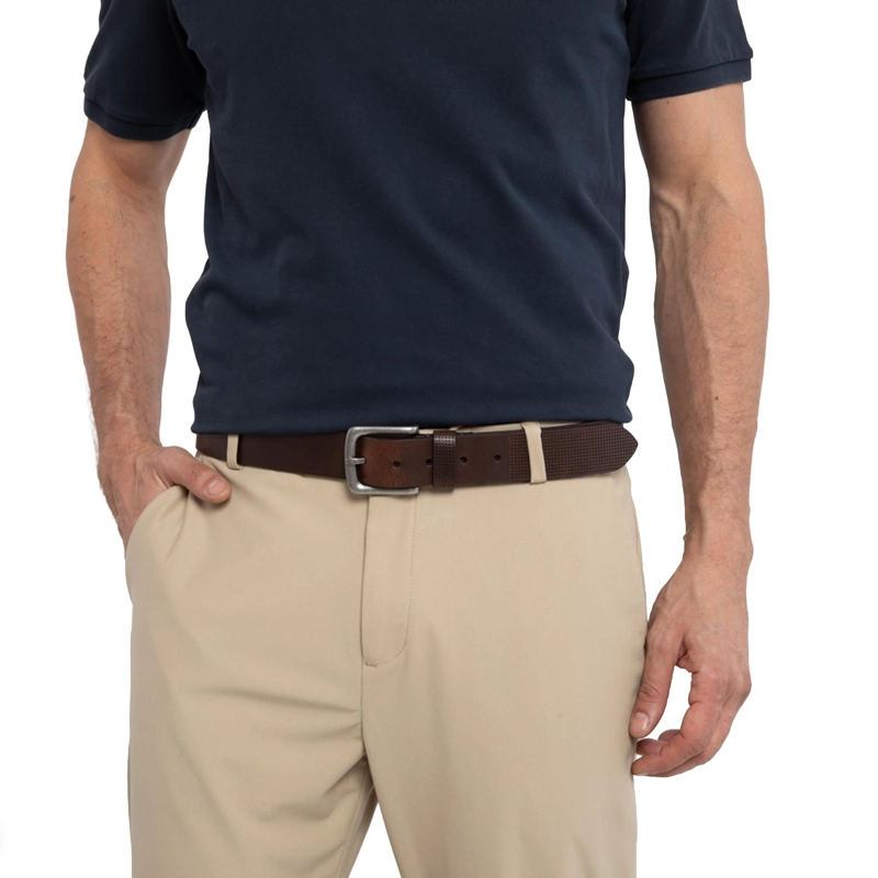CINTURON DE CUERO HOMBRE GUANTE CHOCOLATE CASUAL - 2