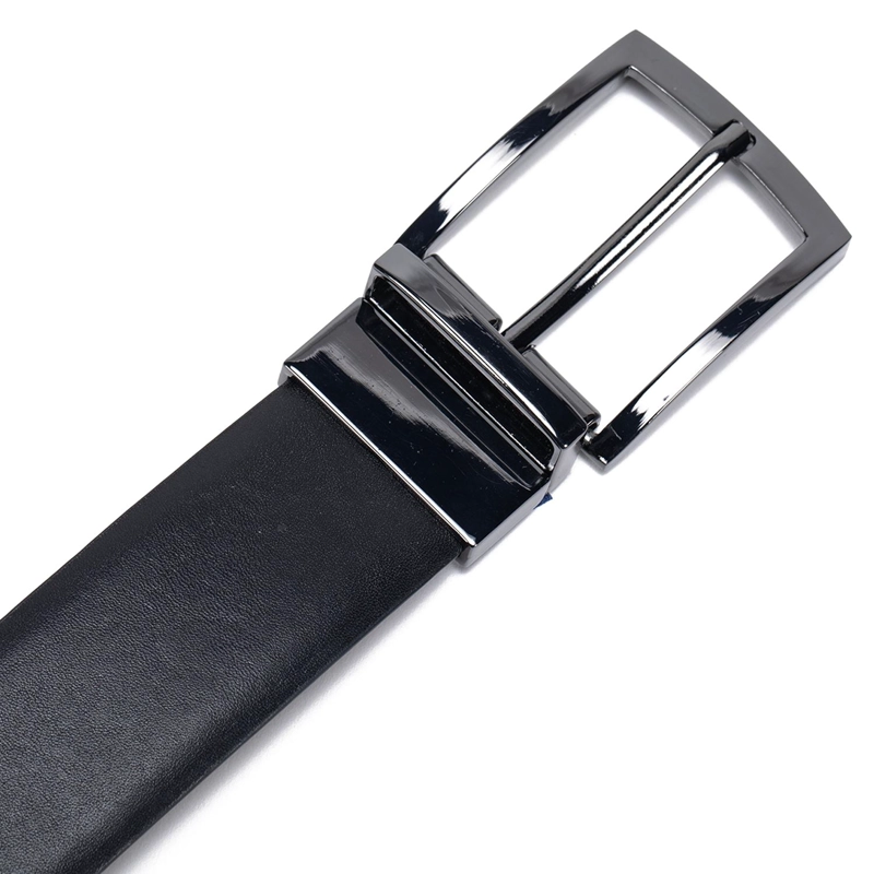 CINTURON DE CUERO HOMBRE GUANTE NEGRO REVERSIBLE FORMAL - 4