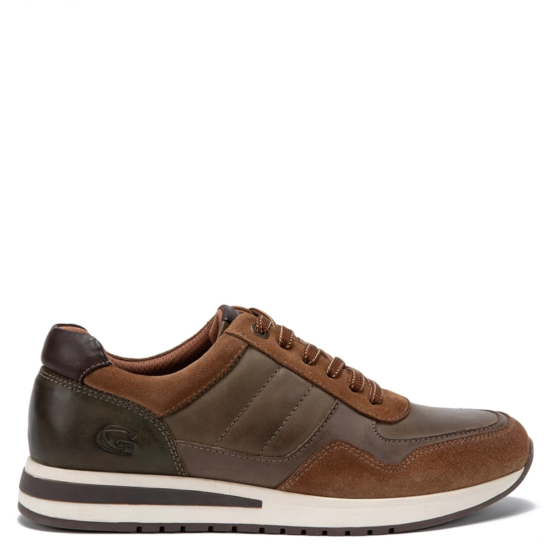 ZAPATILLA DE CUERO HOMBRE GUANTE TOST/OLIVO PEKIN - 1