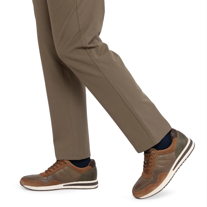 ZAPATILLA DE CUERO HOMBRE GUANTE TOST/OLIVO PEKIN - 2